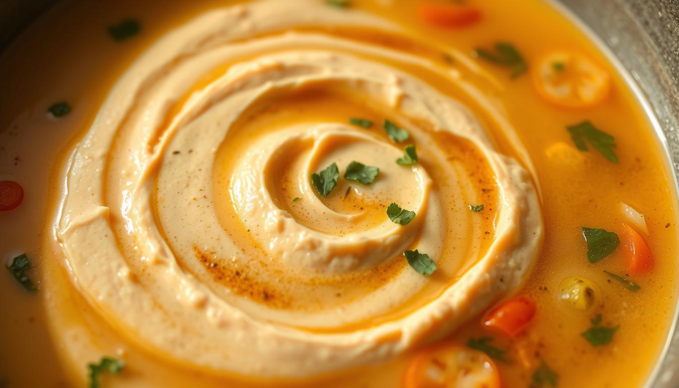 hummus in soup
